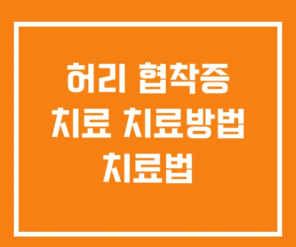 허리 협착증 치료 치료방법 치료법 허리 협착증 치료 치료방법 치료법