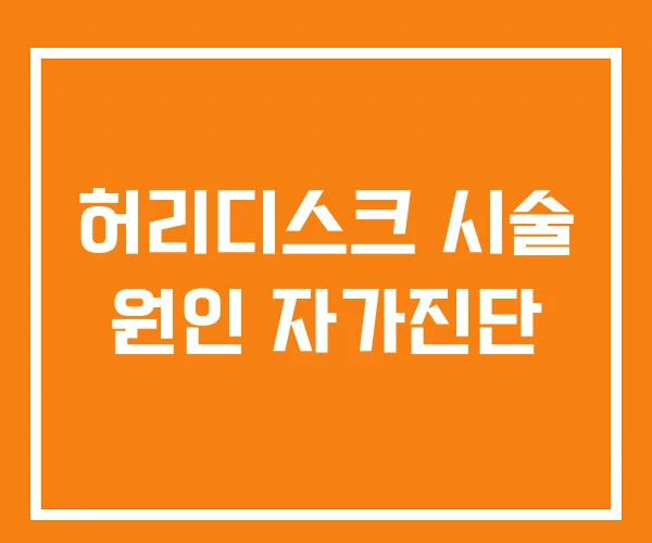 허리디스크 시술 원인 자가진단 허리디스크 시술 원인 자가진단