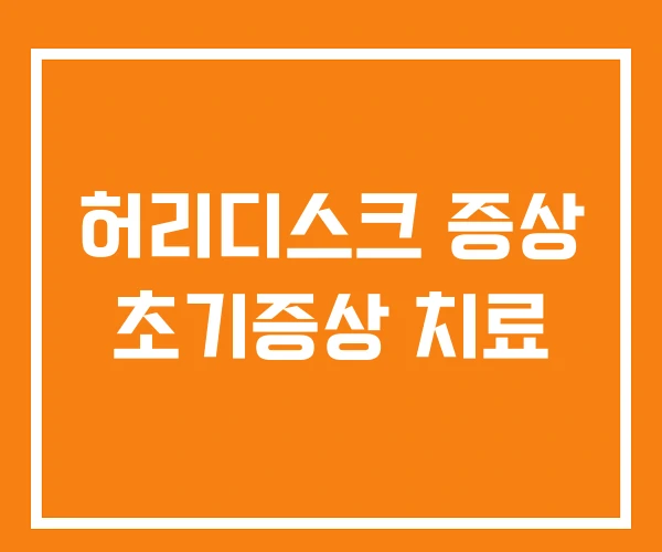 허리디스크 증상 초기증상 치료 허리디스크 증상 초기증상 치료