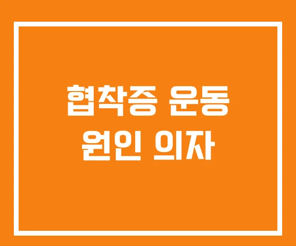 협착증 운동 원인 의자